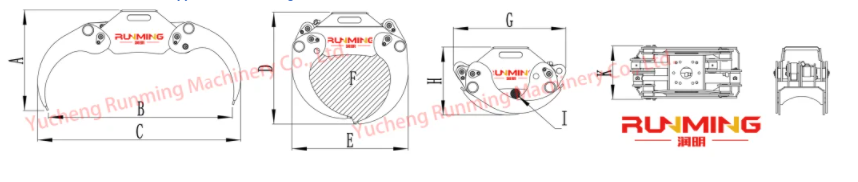 0.18m - 0.2m Log Timber Grapple 0.18m - 0.2m Log Timber Grapple