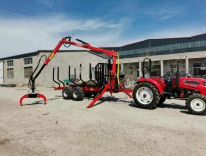 Timber trailer with crane